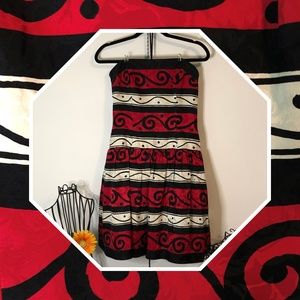 ***SOLD*** Vintage Retro 80s Black Red Cocktail Prom Dress 8